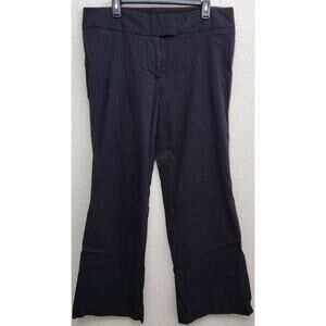 Lane Bryant Black Pinstripe Wide Leg Flat Front Dress Pants 18A Lightweight Soft